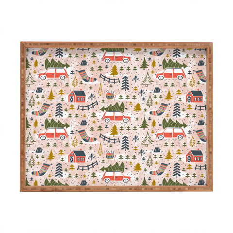 Heather Dutton Home For The Holidays Blush Rectangular Tray