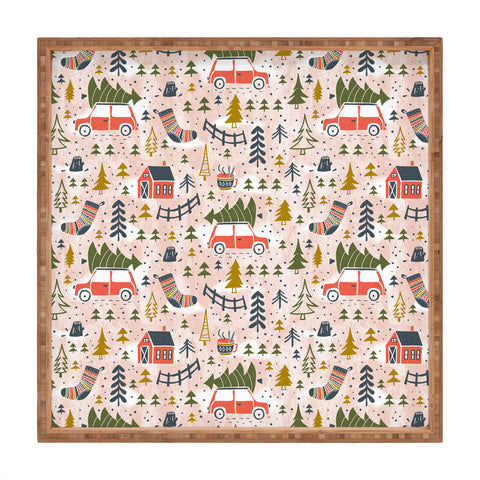 Heather Dutton Home For The Holidays Blush Square Tray