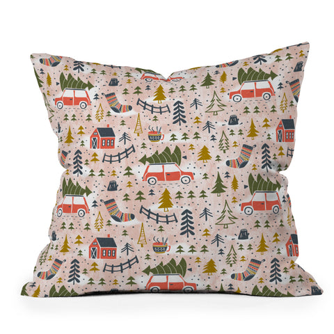 Heather Dutton Home For The Holidays Blush Throw Pillow