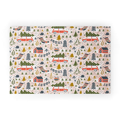 Heather Dutton Home For The Holidays Blush Welcome Mat