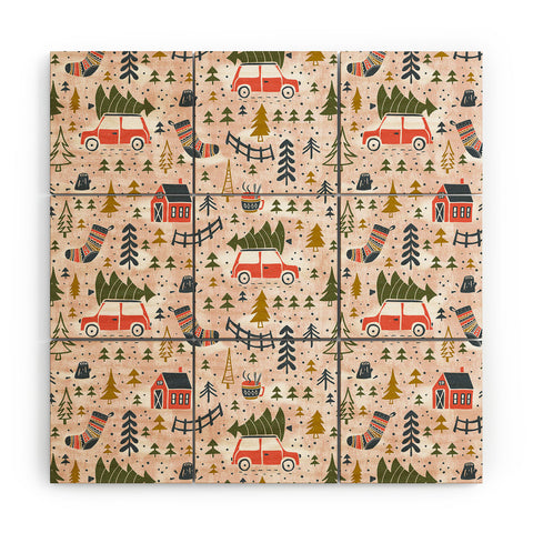 Heather Dutton Home For The Holidays Blush Wood Wall Mural