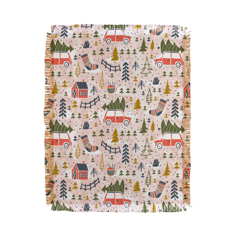 Heather Dutton Home For The Holidays Blush Throw Blanket
