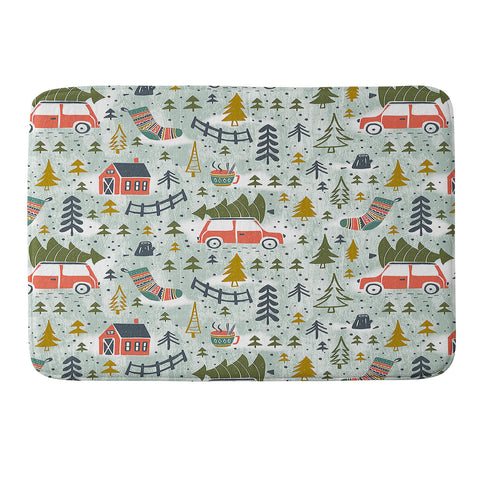 Heather Dutton Home For The Holidays Mint Memory Foam Bath Mat