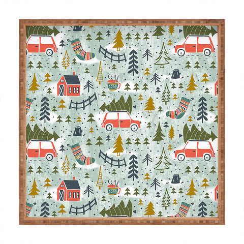 Heather Dutton Home For The Holidays Mint Square Tray