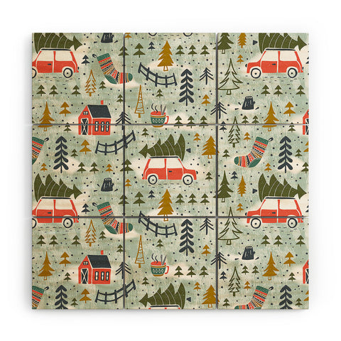 Heather Dutton Home For The Holidays Mint Wood Wall Mural