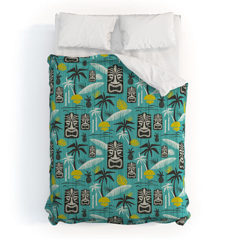 Heather Dutton Island Tiki Aqua Duvet Cover