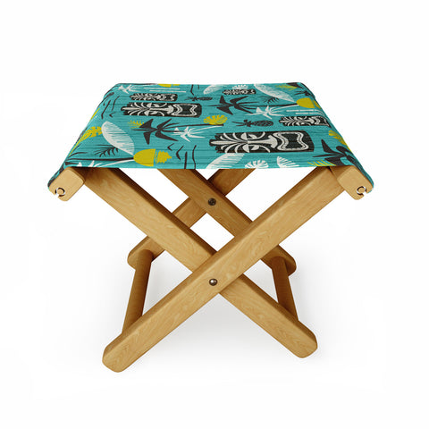 Heather Dutton Island Tiki Aqua Folding Stool