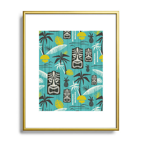 Heather Dutton Island Tiki Aqua Metal Framed Art Print