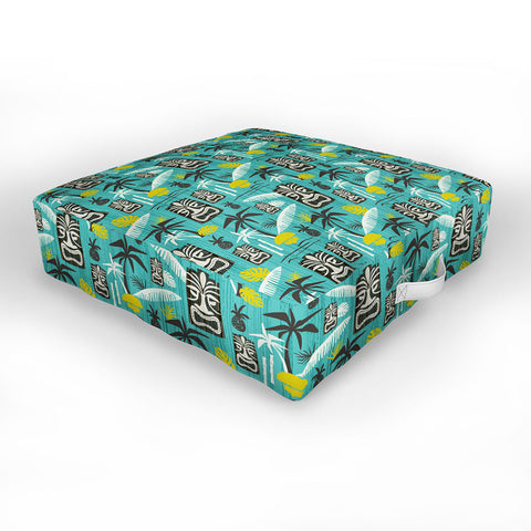 Heather Dutton Island Tiki Aqua Outdoor Floor Cushion