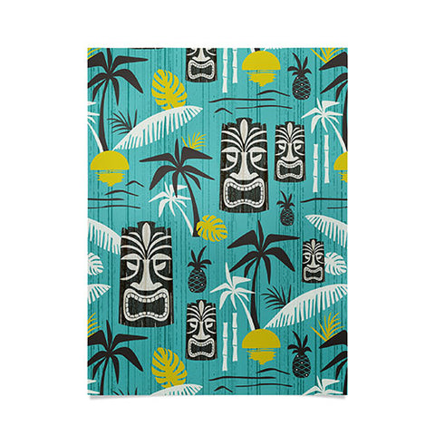 Heather Dutton Island Tiki Aqua Poster