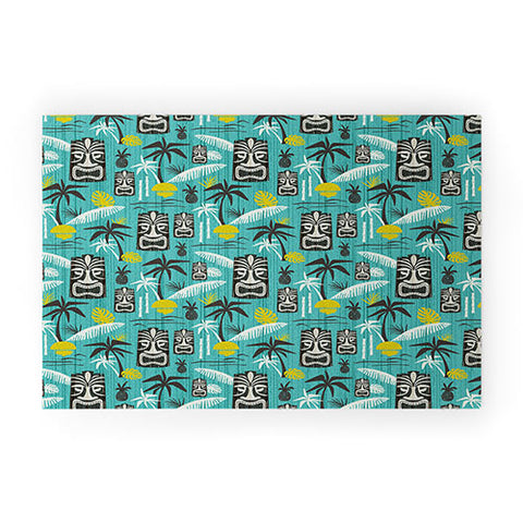 Heather Dutton Island Tiki Aqua Welcome Mat