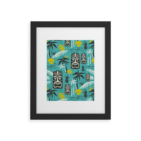 Heather Dutton Island Tiki Aqua Framed Art Print