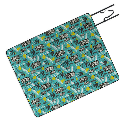 Heather Dutton Island Tiki Aqua Picnic Blanket