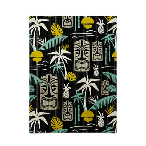 Heather Dutton Island Tiki Black Poster