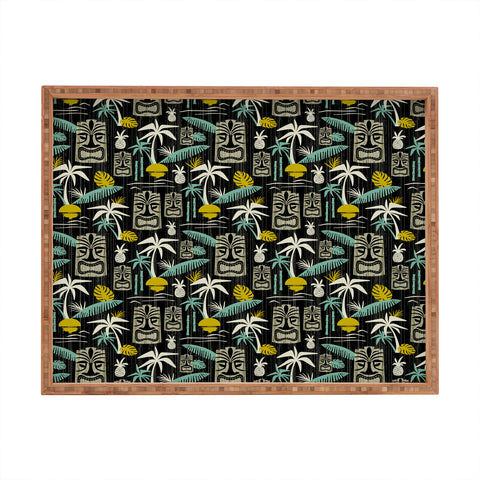 Heather Dutton Island Tiki Black Rectangular Tray