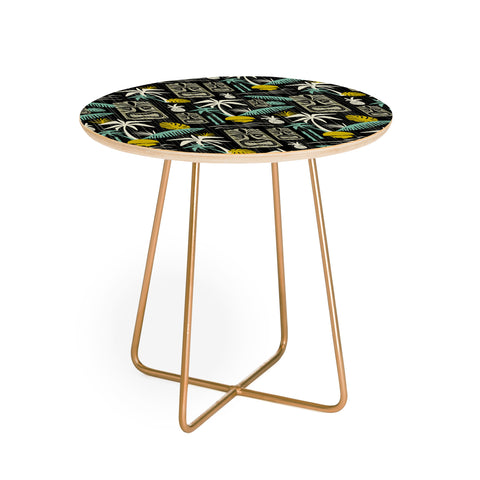 Heather Dutton Island Tiki Black Round Side Table