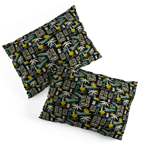 Heather Dutton Island Tiki Black Pillow Shams