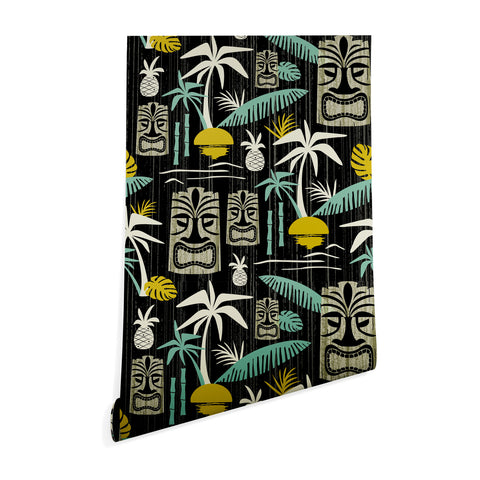 Heather Dutton Island Tiki Black Wallpaper