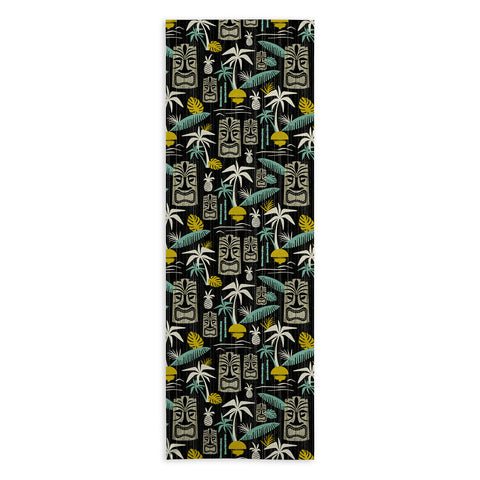 Heather Dutton Island Tiki Black Yoga Towel