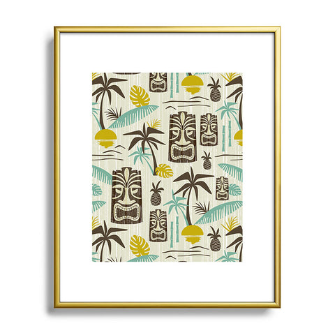 Heather Dutton Island Tiki Tan Metal Framed Art Print