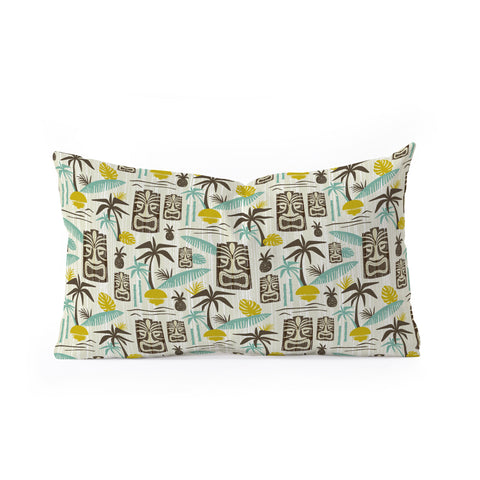 Heather Dutton Island Tiki Tan Oblong Throw Pillow