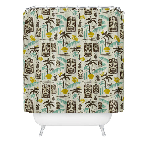 Heather Dutton Island Tiki Tan Shower Curtain