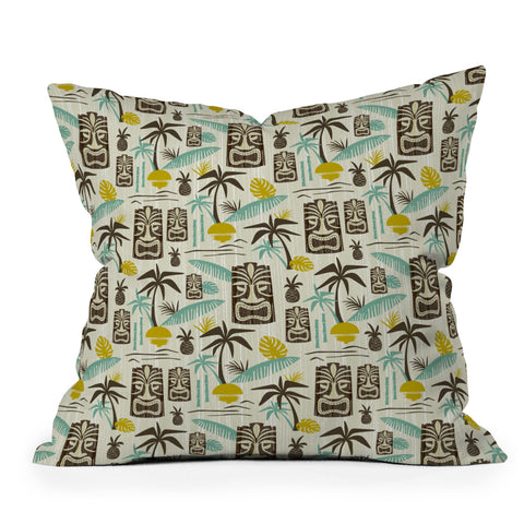 Heather Dutton Island Tiki Tan Throw Pillow