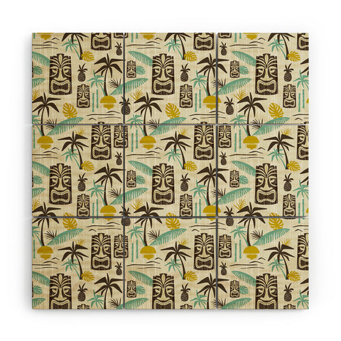 Heather Dutton Island Tiki Tan Wood Wall Mural