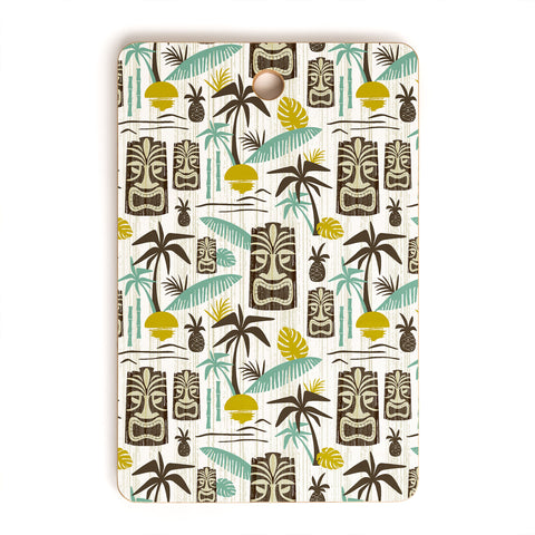 Heather Dutton Island Tiki White Cutting Board Rectangle