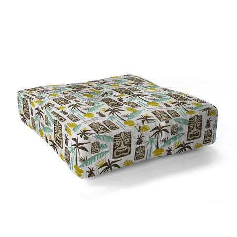 Heather Dutton Island Tiki White Floor Pillow Square