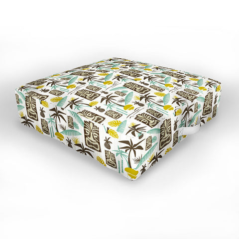 Heather Dutton Island Tiki White Outdoor Floor Cushion