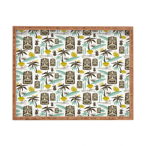 Heather Dutton Island Tiki White Rectangular Tray
