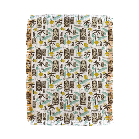 Heather Dutton Island Tiki White Throw Blanket