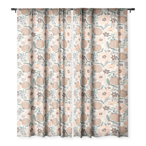Heather Dutton Jardin Fleuri Ivory Sheer Window Curtain