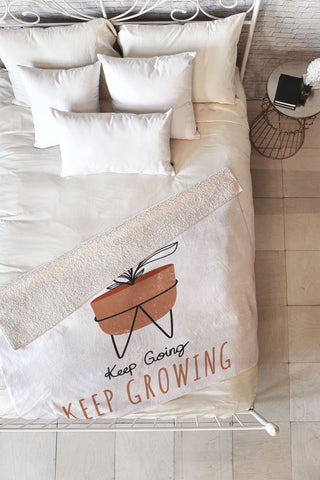 Heather Dutton Keep Going Keep Growing Fleece Throw Blanket