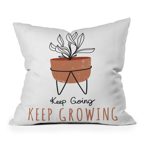 Heather Dutton Keep Going Keep Growing Throw Pillow