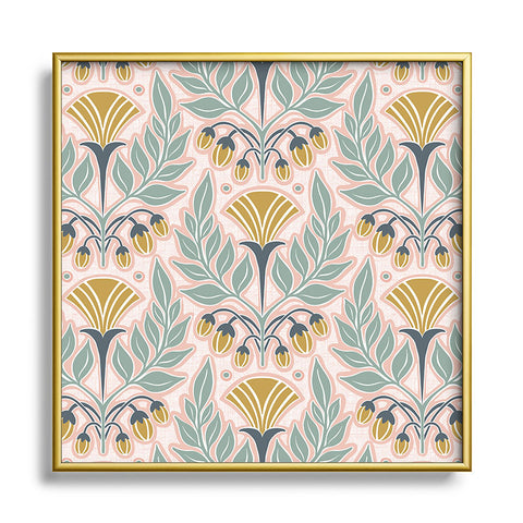 Heather Dutton La Floraison Blush Pink Metal Square Framed Art Print