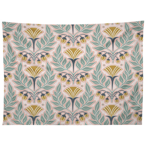 Heather Dutton La Floraison Blush Pink Tapestry