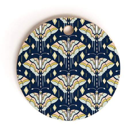 Heather Dutton La Maison des Papillons Midnight Cutting Board Round