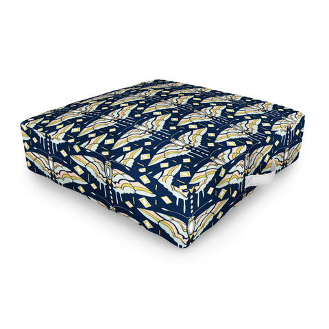 Heather Dutton La Maison des Papillons Midnight Outdoor Floor Cushion