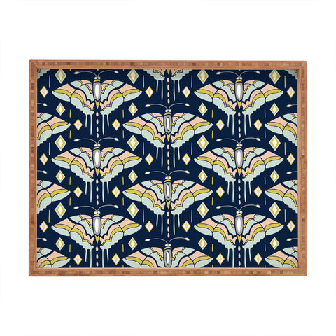 Heather Dutton La Maison des Papillons Midnight Rectangular Tray