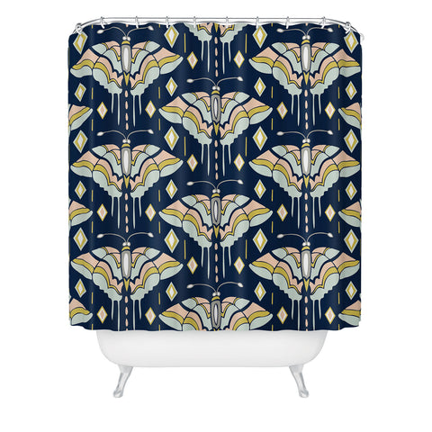 Heather Dutton La Maison des Papillons Midnight Shower Curtain