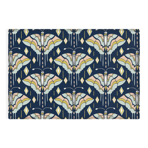 Heather Dutton La Maison des Papillons Midnight Outdoor Rug