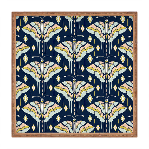 Heather Dutton La Maison des Papillons Midnight Square Tray