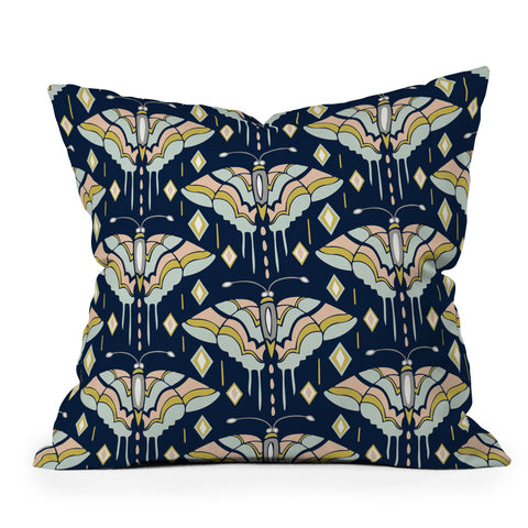 Heather Dutton La Maison des Papillons Midnight Throw Pillow