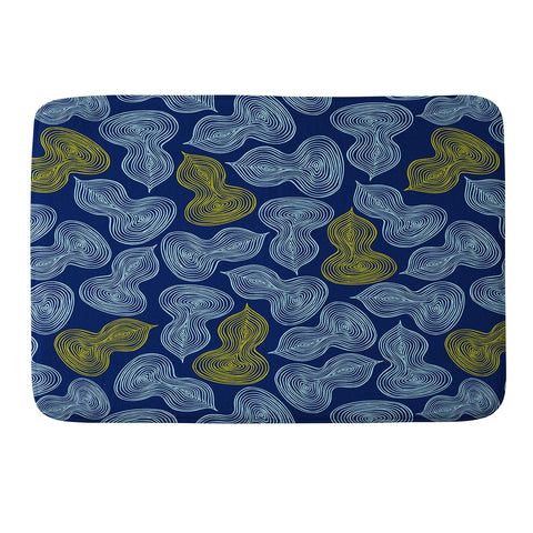 Heather Dutton Leaflet Marine Memory Foam Bath Mat