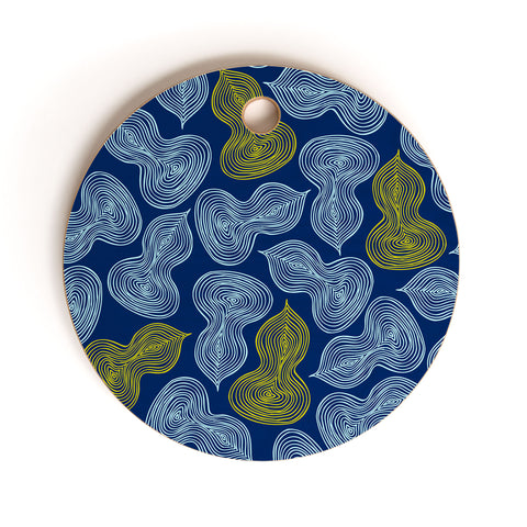 Heather Dutton Leaflet Marine Cutting Board Round
