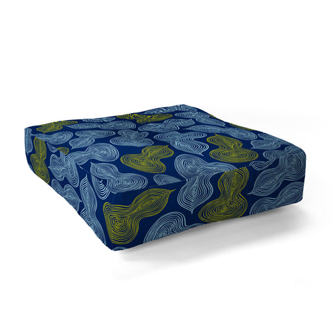 Heather Dutton Leaflet Marine Floor Pillow Square
