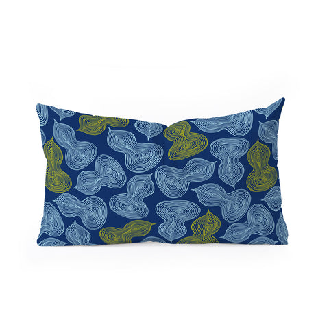 Heather Dutton Leaflet Marine Oblong Throw Pillow