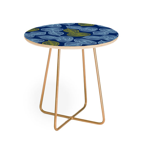 Heather Dutton Leaflet Marine Round Side Table